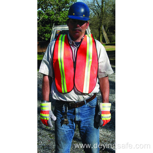 Safety Vest with  Lime/Silver Reflective Stripe